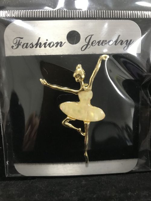 брошки fashion jewelry Балерина з жовтою пачкою жовтий метал